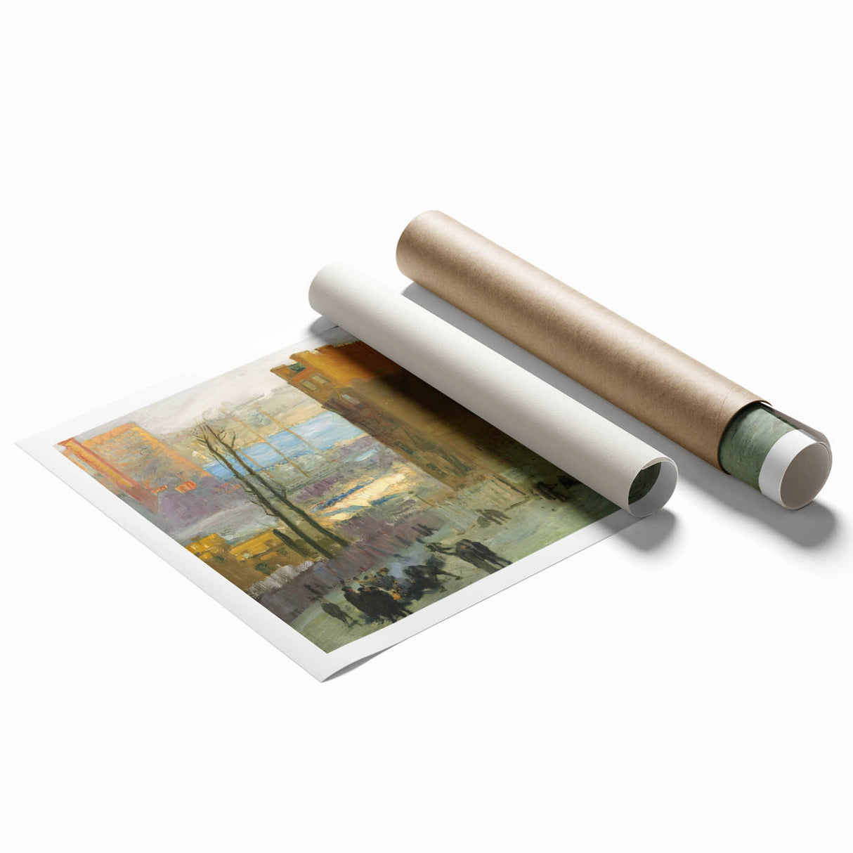 Urban Cityscape Wall Art - Gritty Tenement Scene with Industrial Charm