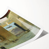 Urban Cityscape Wall Art - Gritty Tenement Scene with Industrial Charm