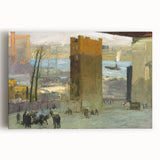 Urban Cityscape Wall Art - Gritty Tenement Scene with Industrial Charm