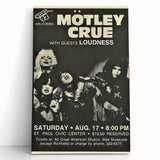 Mötley Crüe 1980s Concert Poster - Vintage Rock Wall Art