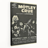 Mötley Crüe 1980s Concert Poster - Vintage Rock Wall Art