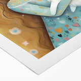 Girls Bedroom Art - Princess & Fluffy Pet Wall Decor for Kids