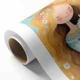 Girls Bedroom Art - Princess & Fluffy Pet Wall Decor for Kids