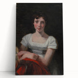 Romanticism Art - Portrait of Mary Freer on Historical Canvas