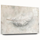 Elegant Dining Room Wall Art - Modern Feather Canvas & Framed Print