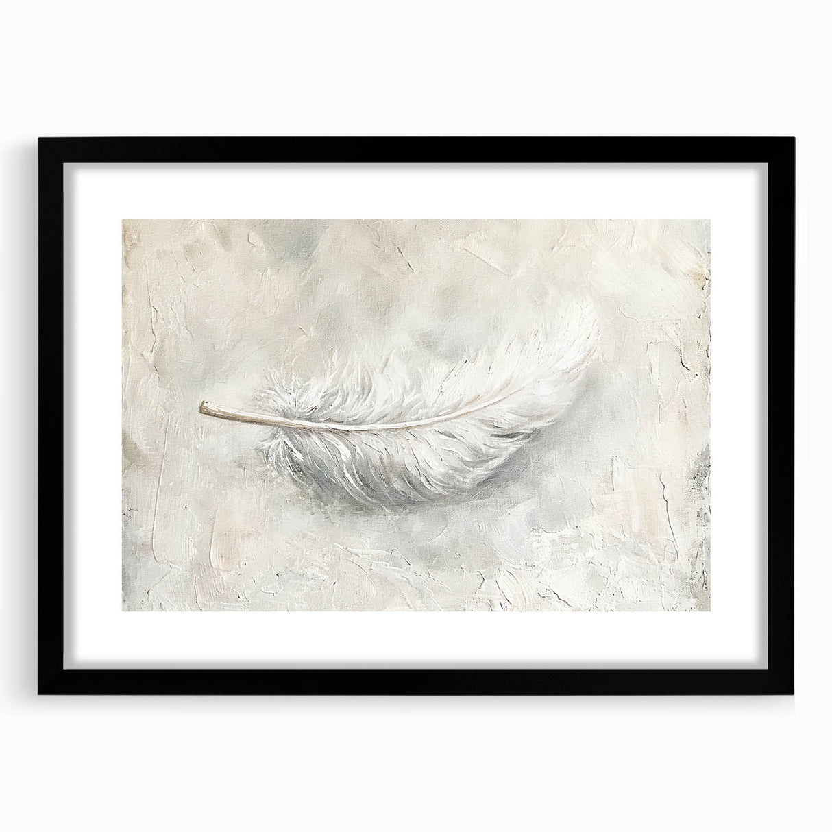 Elegant Dining Room Wall Art - Modern Feather Canvas & Framed Print