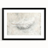 Elegant Dining Room Wall Art - Modern Feather Canvas & Framed Print
