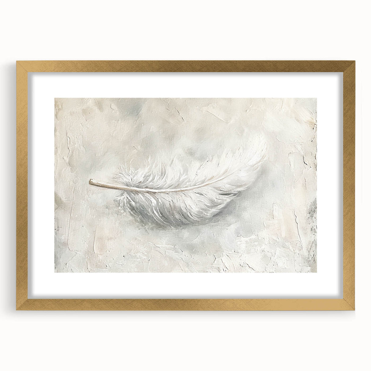 Elegant Dining Room Wall Art - Modern Feather Canvas & Framed Print