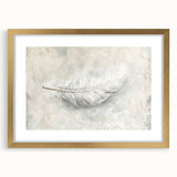 Elegant Dining Room Wall Art - Modern Feather Canvas & Framed Print