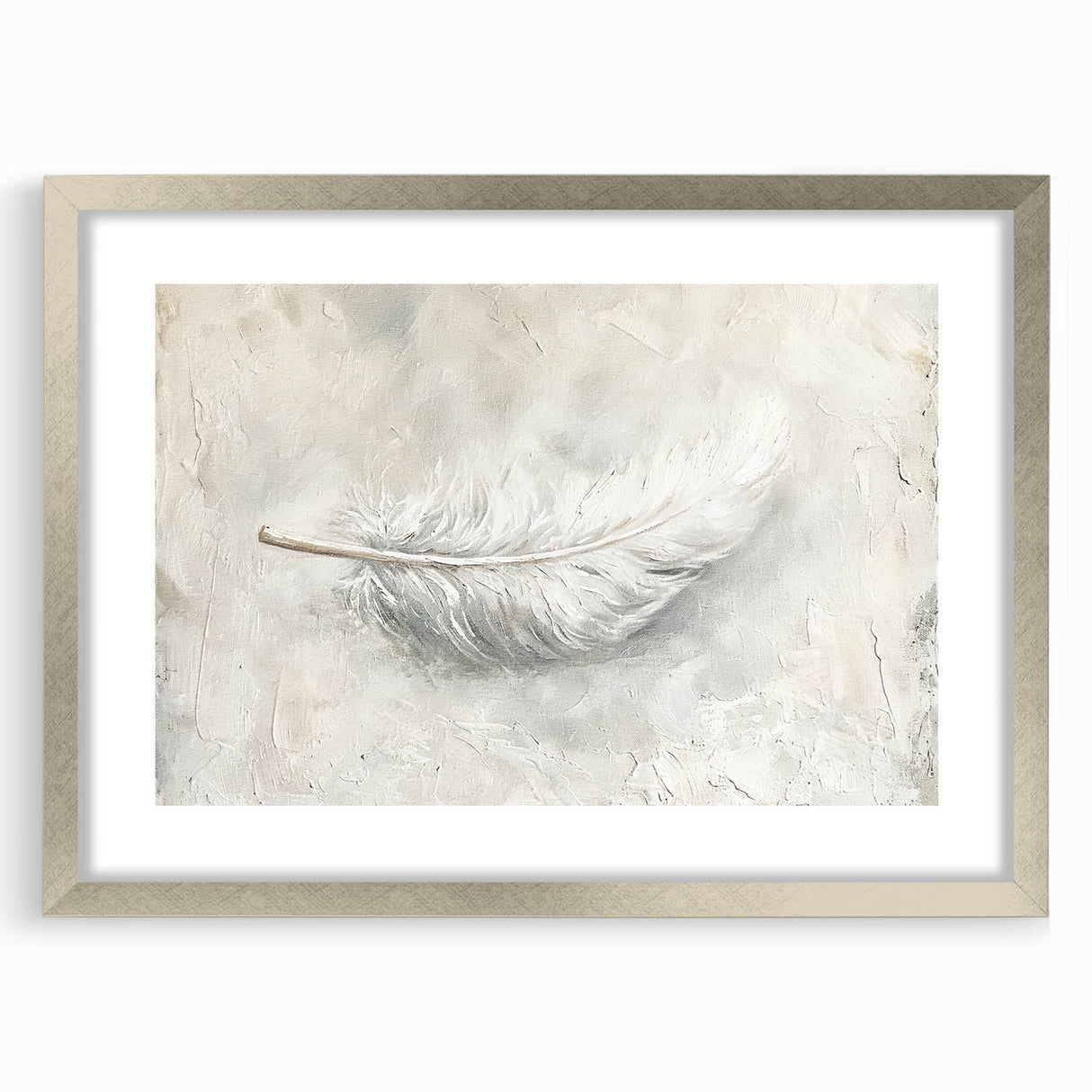 Elegant Dining Room Wall Art - Modern Feather Canvas & Framed Print