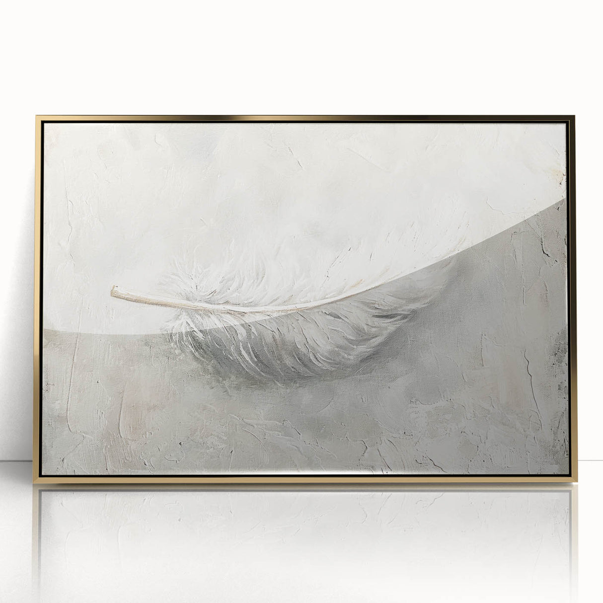 Elegant Dining Room Wall Art - Modern Feather Canvas & Framed Print