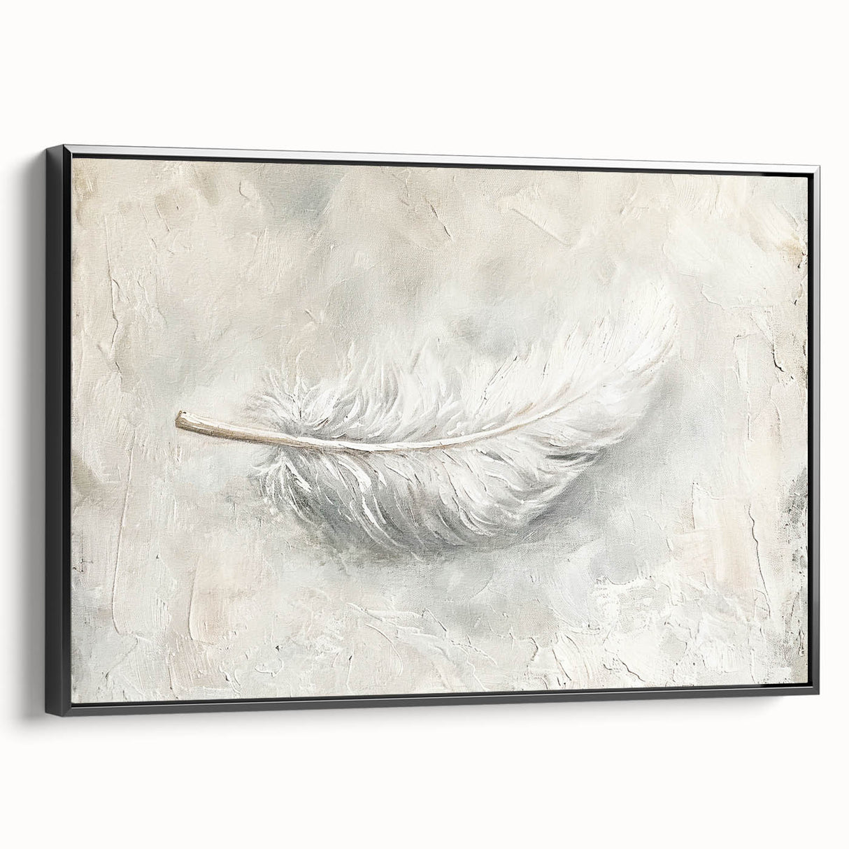 Elegant Dining Room Wall Art - Modern Feather Canvas & Framed Print
