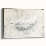 Elegant Dining Room Wall Art - Modern Feather Canvas & Framed Print