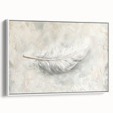 Elegant Dining Room Wall Art - Modern Feather Canvas & Framed Print