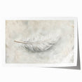 Elegant Dining Room Wall Art - Modern Feather Canvas & Framed Print
