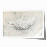 Elegant Dining Room Wall Art - Modern Feather Canvas & Framed Print