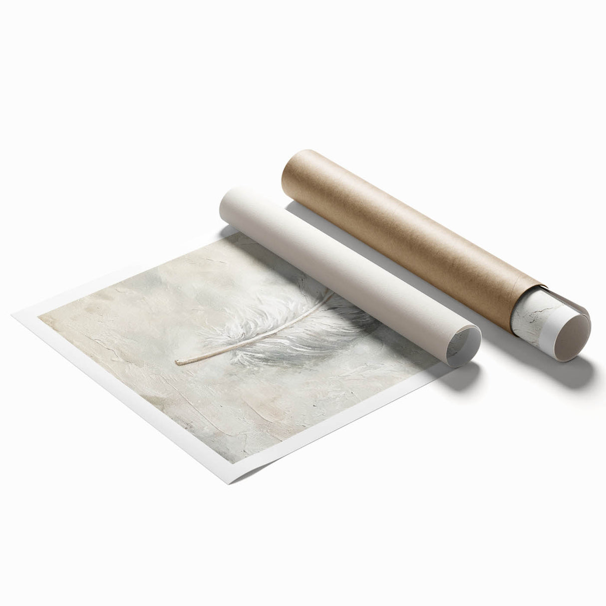 Elegant Dining Room Wall Art - Modern Feather Canvas & Framed Print