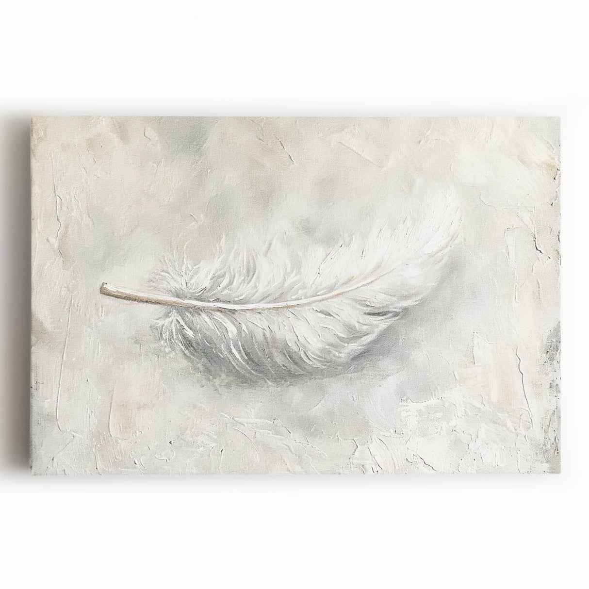 Elegant Dining Room Wall Art - Modern Feather Canvas & Framed Print