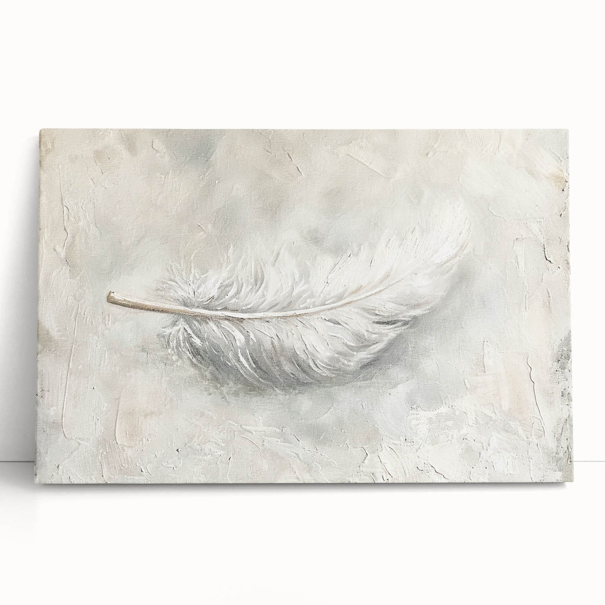 Elegant Dining Room Wall Art - Modern Feather Canvas & Framed Print