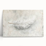 Elegant Dining Room Wall Art - Modern Feather Canvas & Framed Print