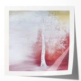 Abstract floral design print mockup showcasing a glossy finish, featuring vibrant colors and intricate patterns, ideal for home decor or art displays.