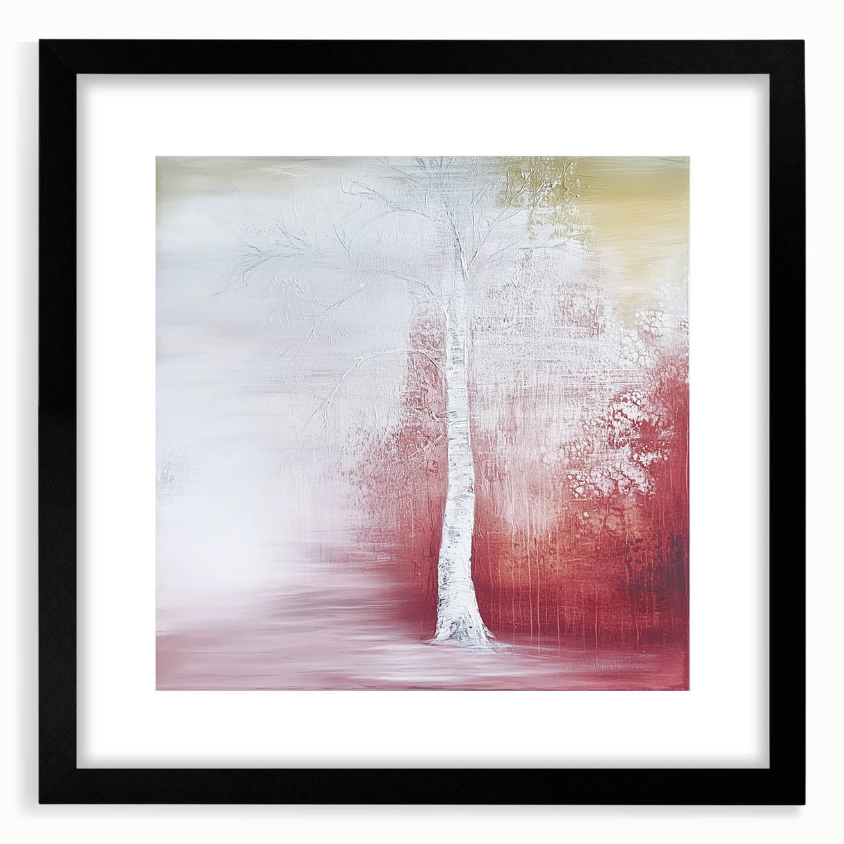 Abstract floral art print framed in black, showcasing vibrant colors and intricate patterns, designed to enhance home decor with a modern touch.