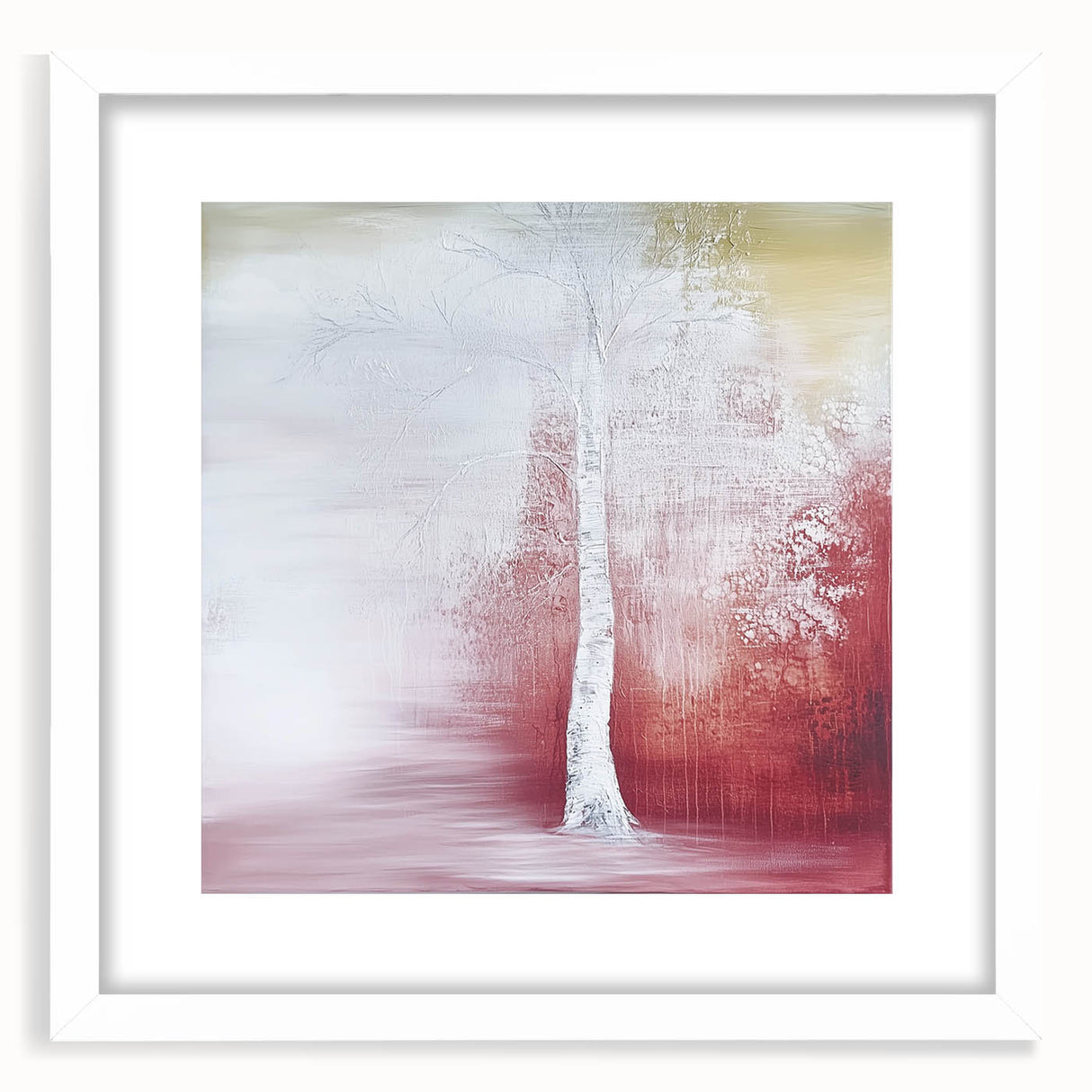 Abstract floral wall art frame featuring a white mat and elegant design, perfect for modern home decor. Ideal for enhancing living spaces with a touch of nature-inspired beauty.