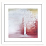 Abstract floral wall art frame featuring a white mat and elegant design, perfect for modern home decor. Ideal for enhancing living spaces with a touch of nature-inspired beauty.
