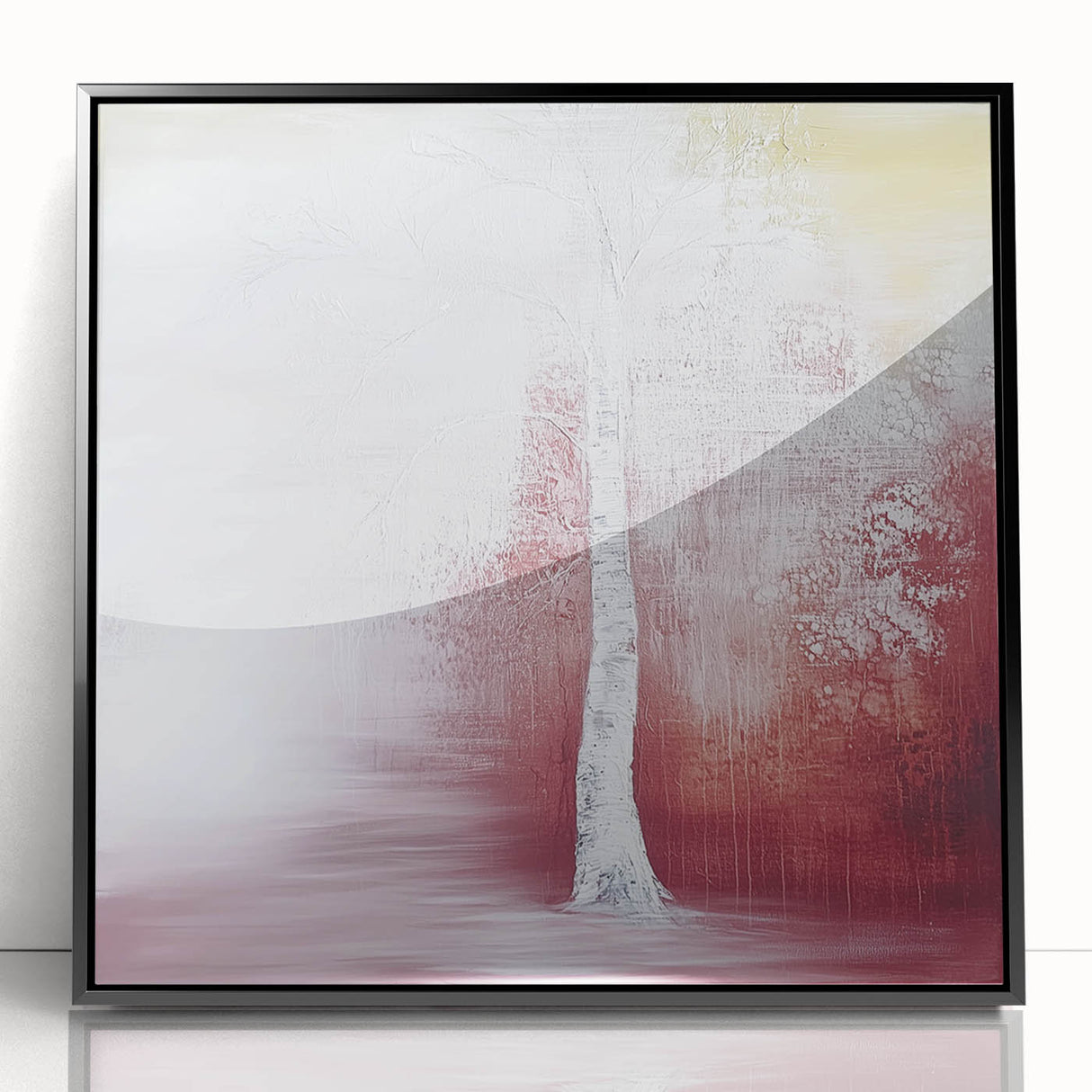 Framed acrylic artwork displaying vibrant abstract florals in a sleek black frame, perfect for modern home decor. Ideal for adding color and elegance to any room.