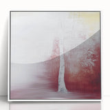 Framed acrylic artwork featuring an abstract floral design in vibrant colors, set against a white background, perfect for modern home decor.