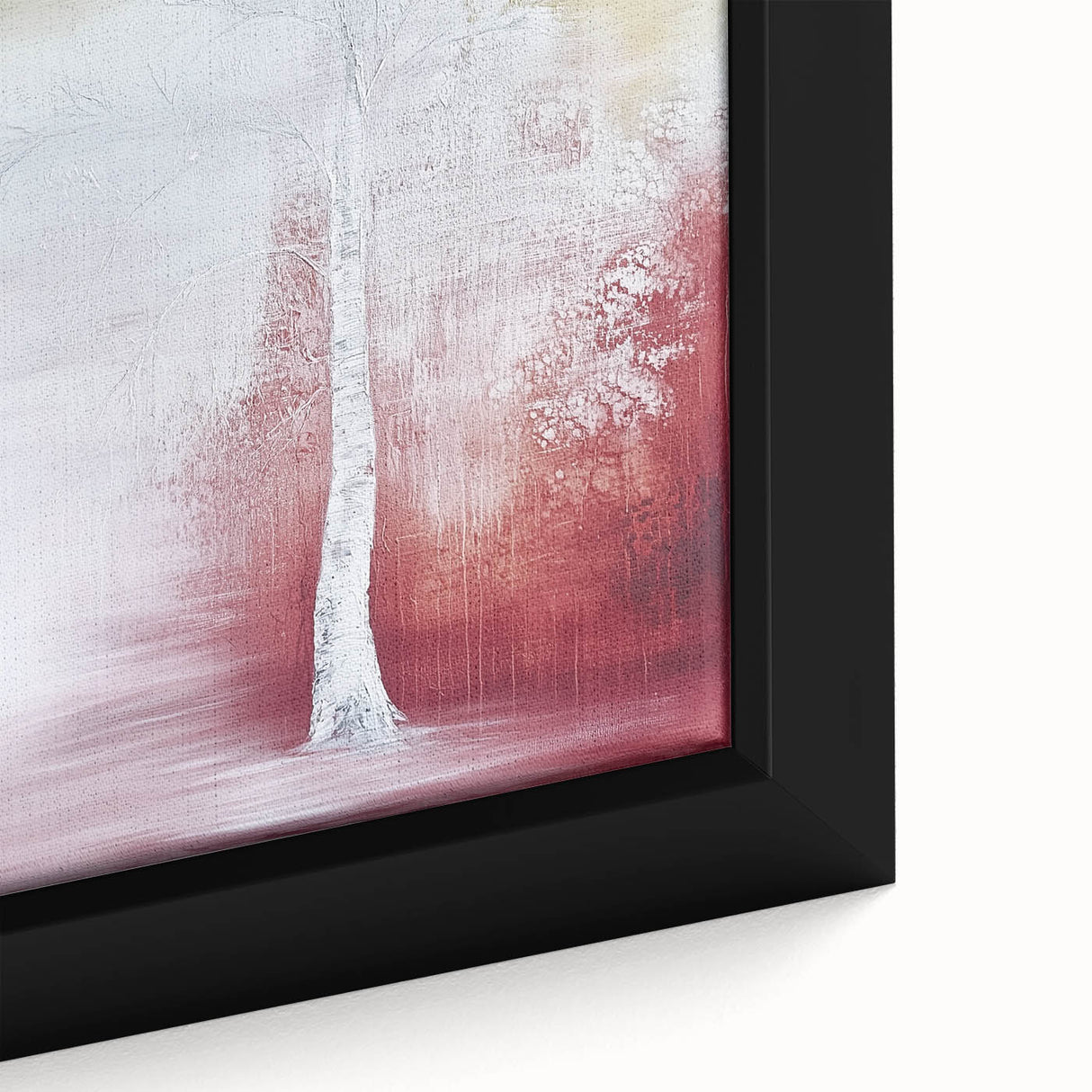 Close-up of a framed abstract floral canvas artwork showcasing vibrant colors and intricate details, perfect for enhancing home decor with a modern touch.
