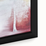 Close-up of a framed abstract floral canvas artwork showcasing vibrant colors and intricate details, perfect for enhancing home decor with a modern touch.