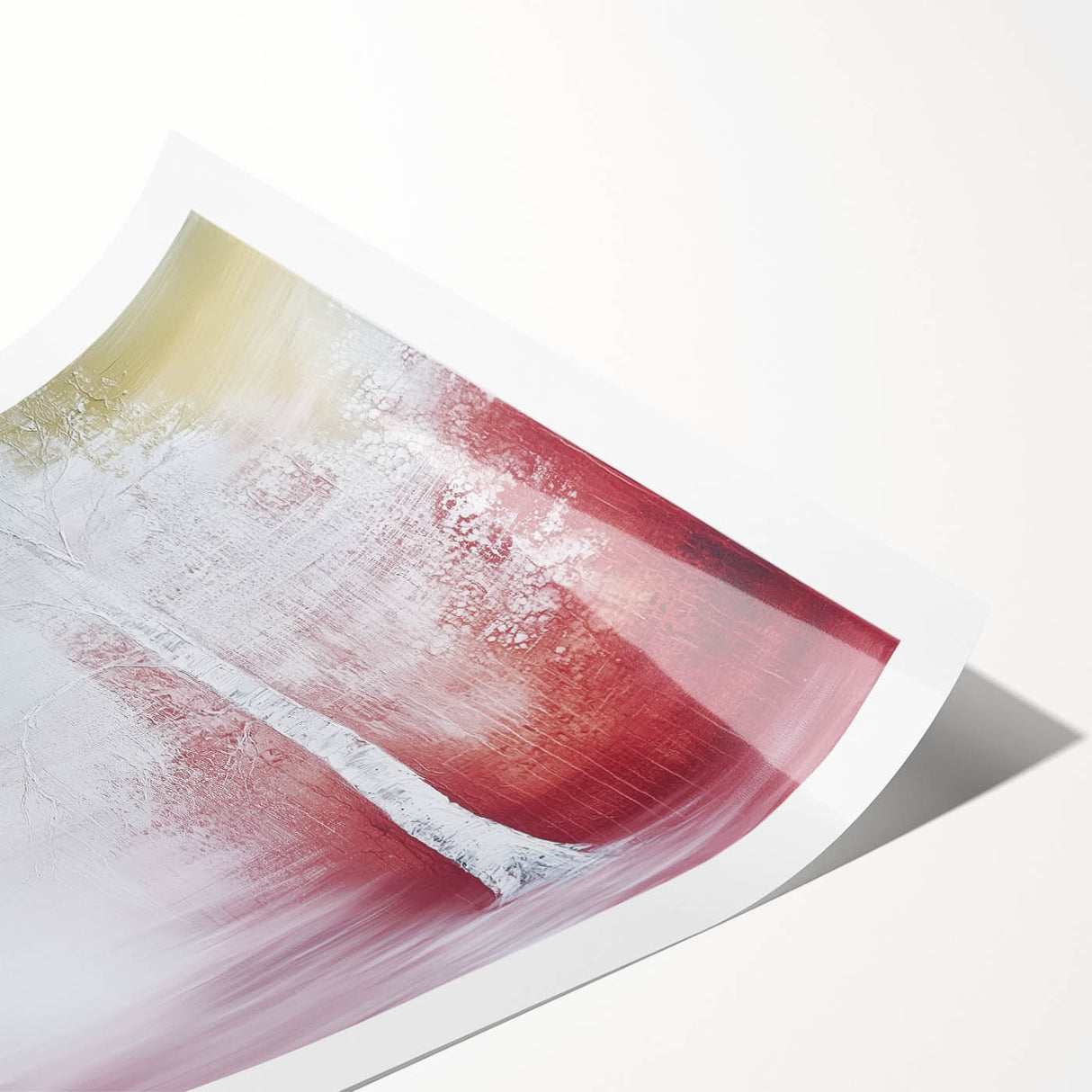 Abstract floral design rolled print showcasing vibrant colors and intricate patterns, elegantly packaged in a protective tube for easy display in home decor. This eye-catching art piece enhances interior spaces with its lively and modern aesthetic.