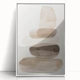 Framed abstract minimalist wall art featuring a white acrylic design, showcasing clean lines and soft tones, perfect for modern home decor enhancements.