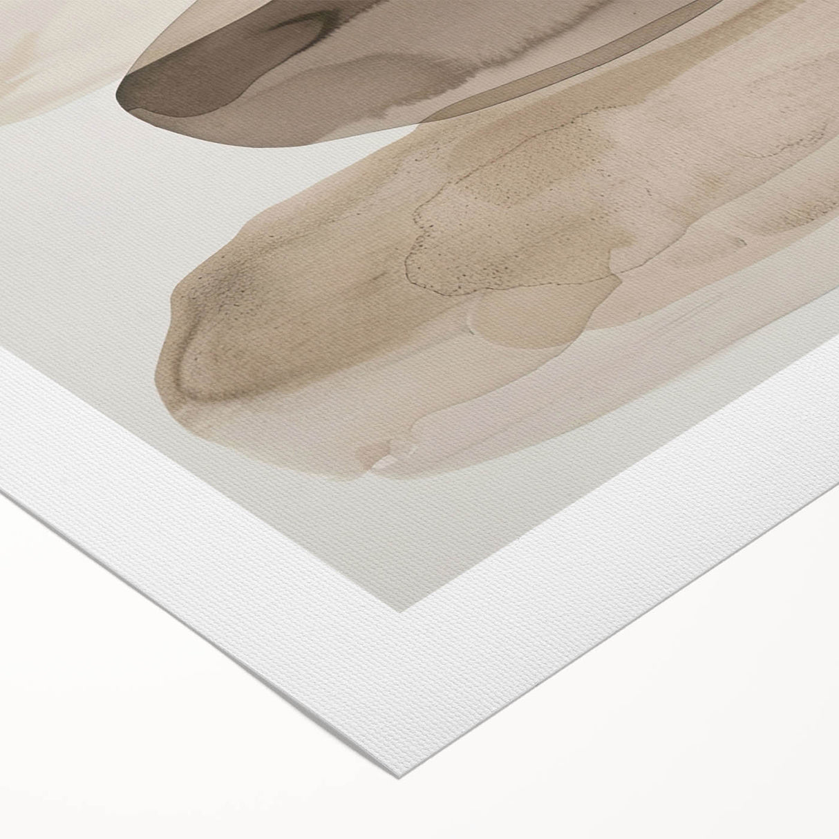 Abstract minimalist wall art on rolled canvas, showcasing soft pastel colors and geometric shapes, perfect for modern home decor. Packaged securely in a cardboard tube for safe delivery.