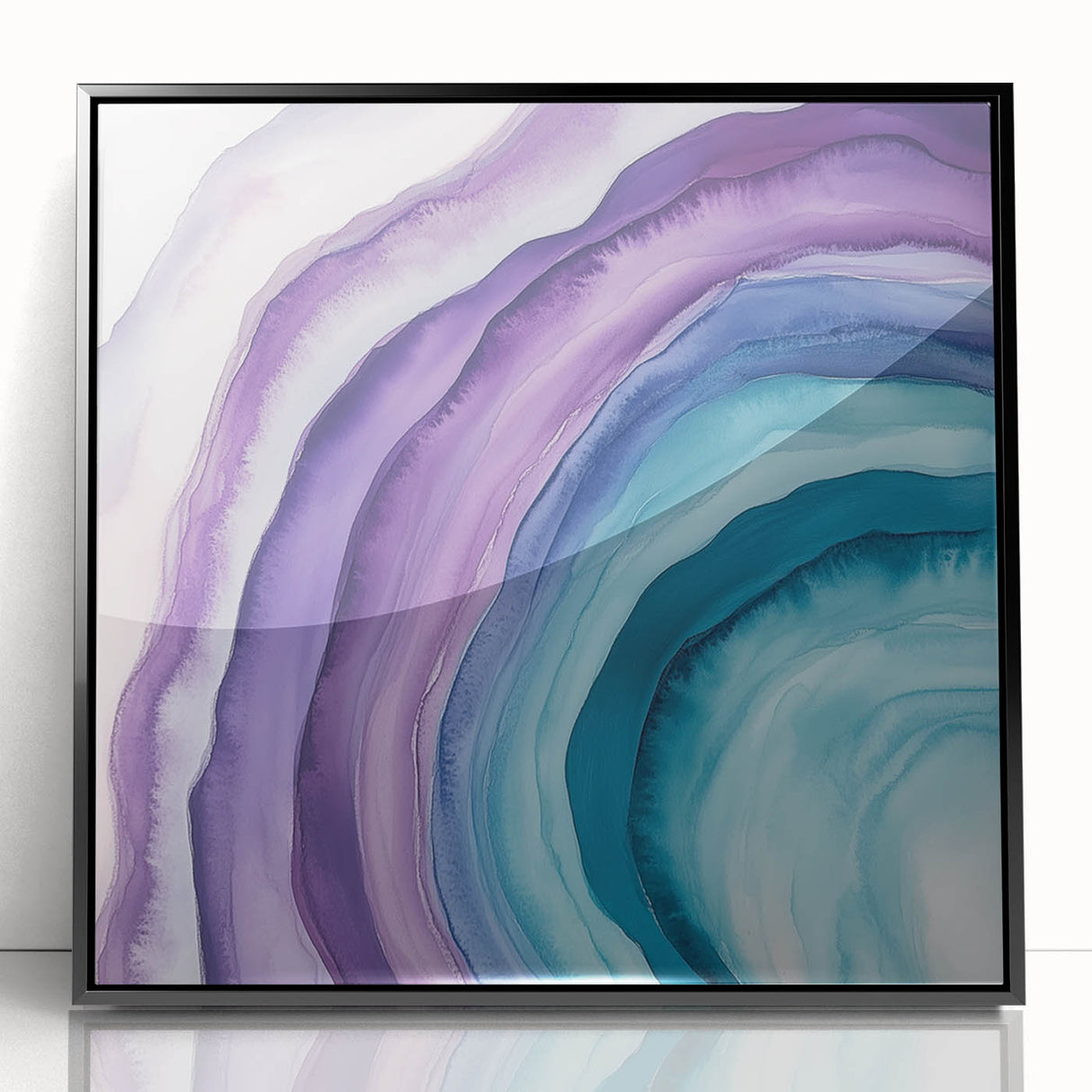 Colorful Abstract Wall Art – Teal & Violet Modern Canvas Design