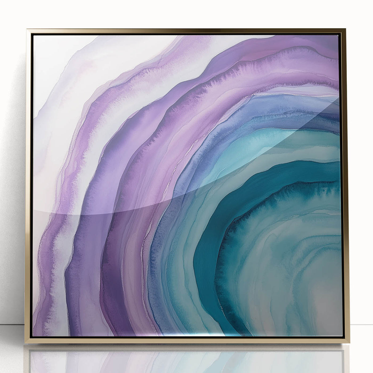 Colorful Abstract Wall Art – Teal & Violet Modern Canvas Design