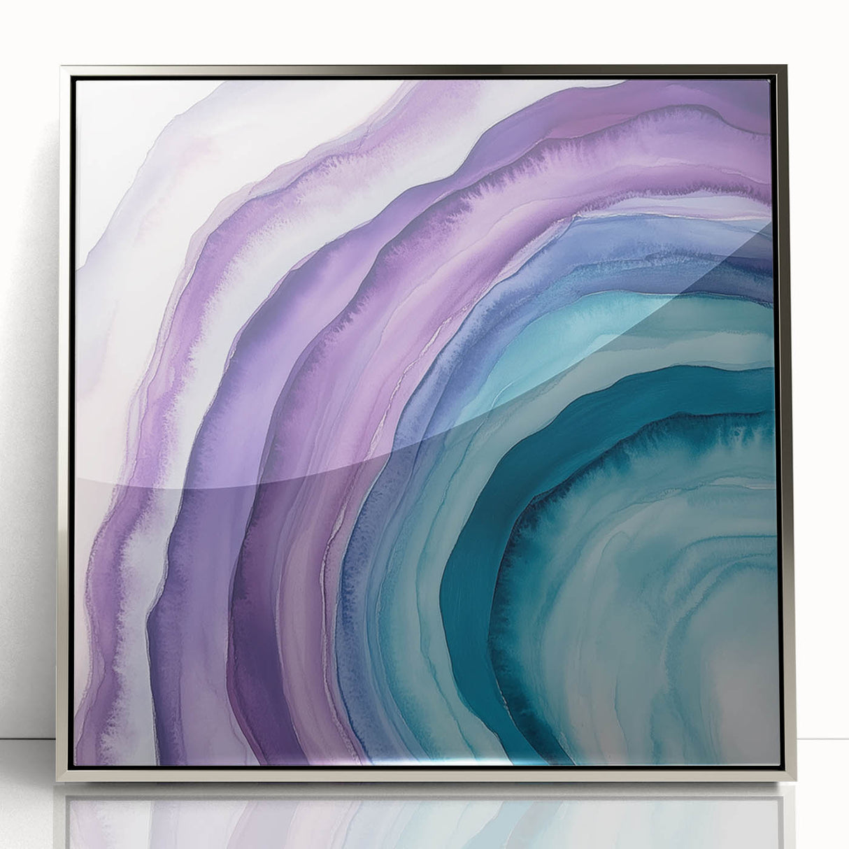 Colorful Abstract Wall Art – Teal & Violet Modern Canvas Design