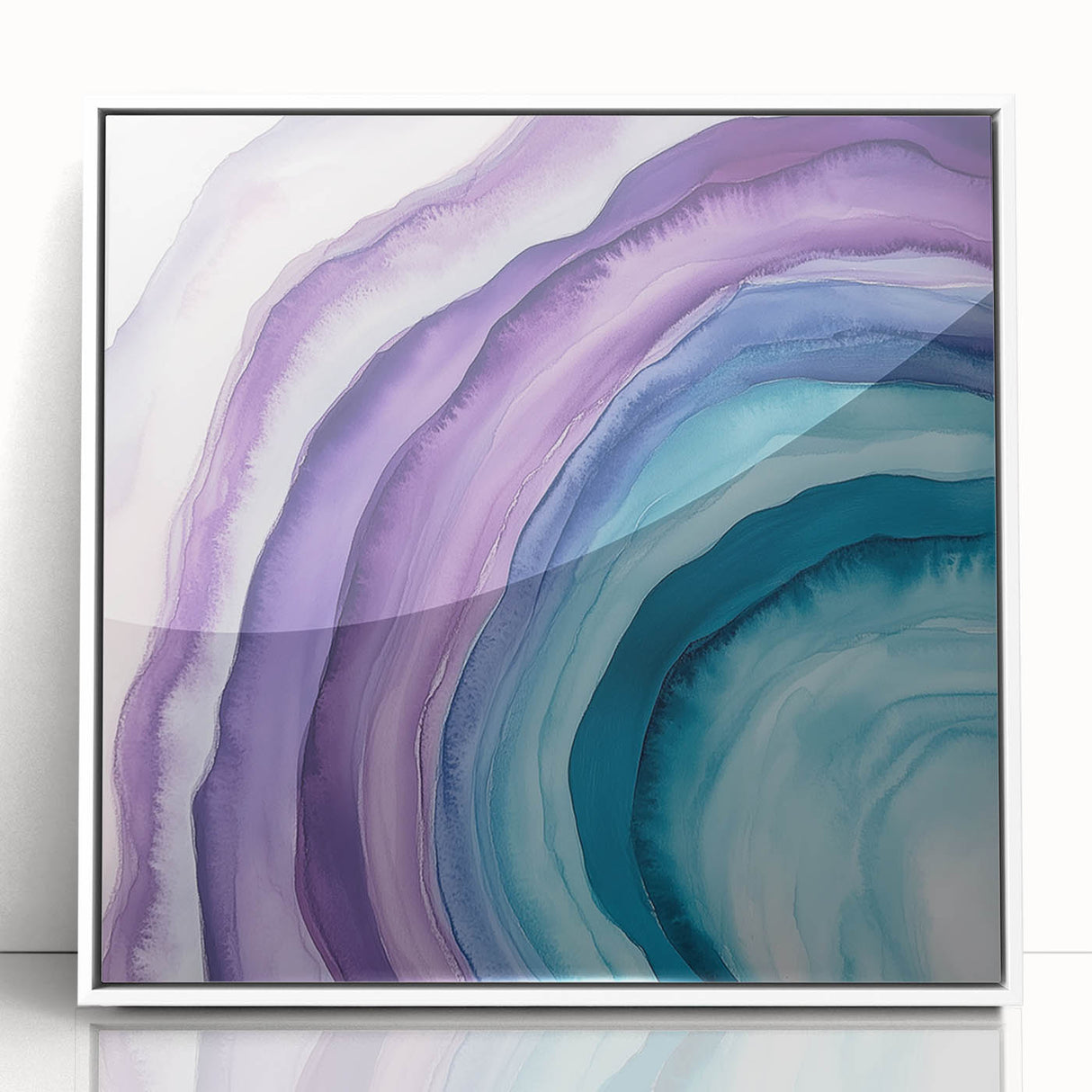 Colorful Abstract Wall Art – Teal & Violet Modern Canvas Design