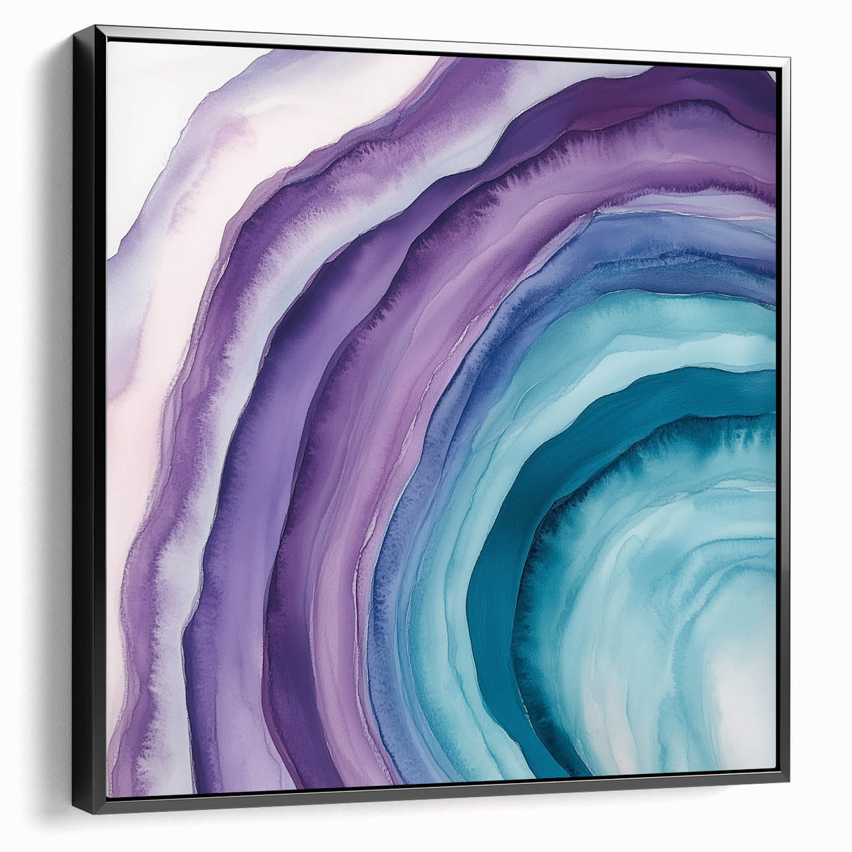 Colorful Abstract Wall Art – Teal & Violet Modern Canvas Design