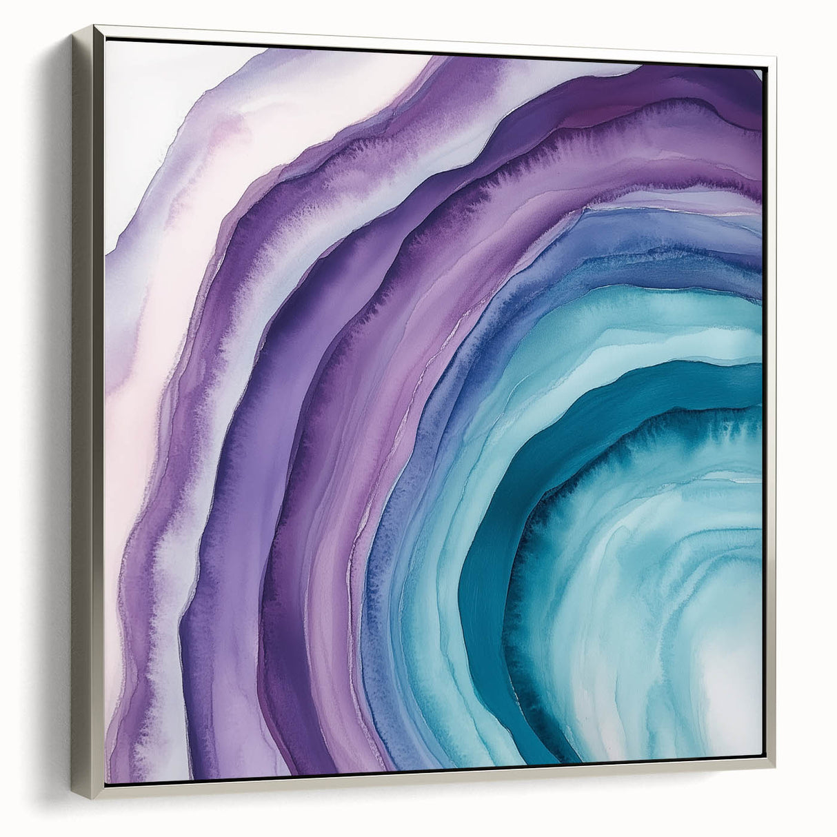 Colorful Abstract Wall Art – Teal & Violet Modern Canvas Design
