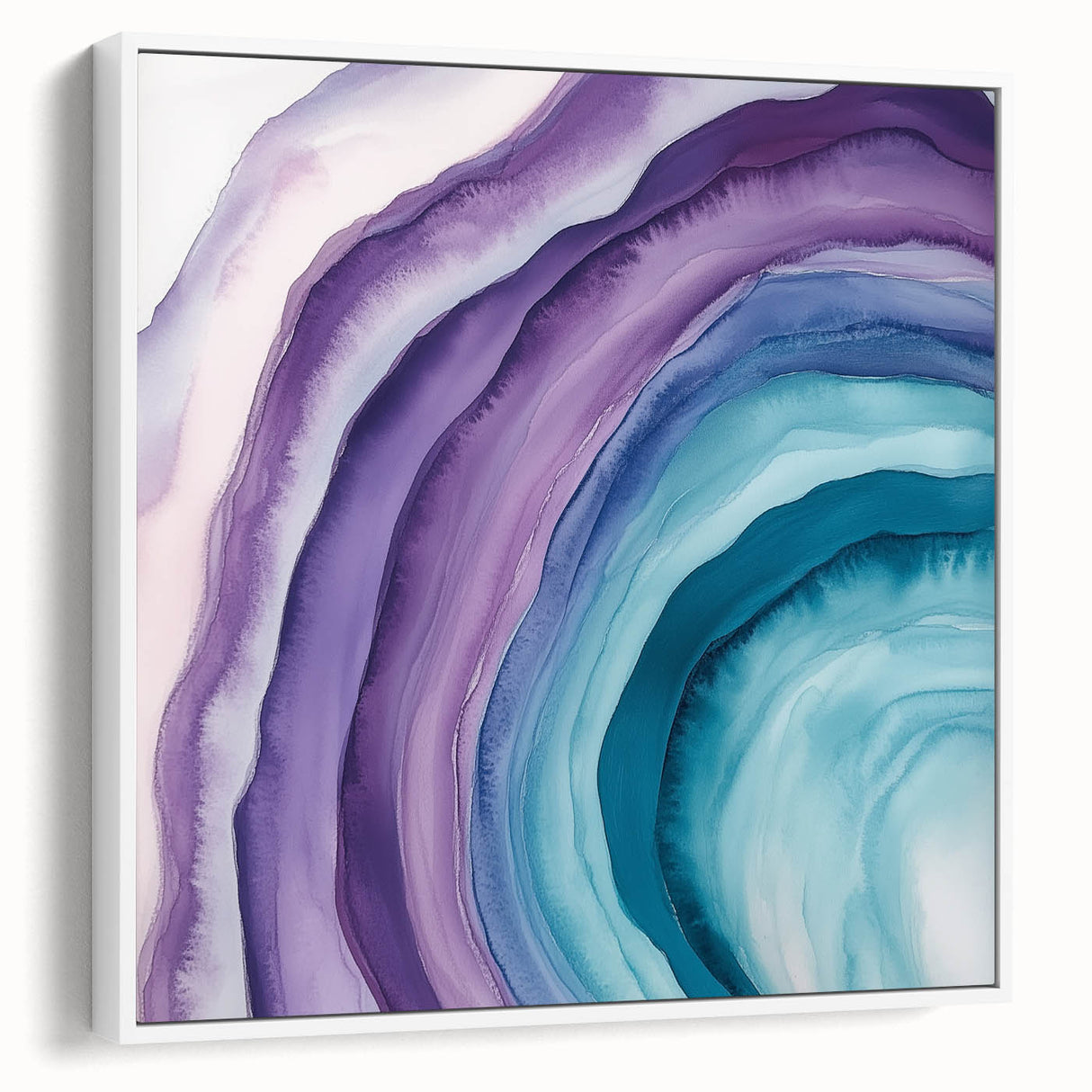 Colorful Abstract Wall Art – Teal & Violet Modern Canvas Design