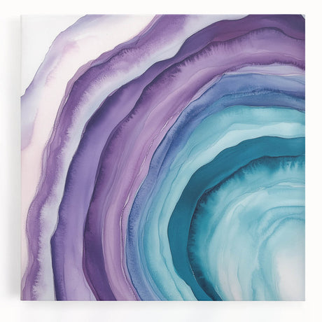 Colorful Abstract Wall Art – Teal & Violet Modern Canvas Design