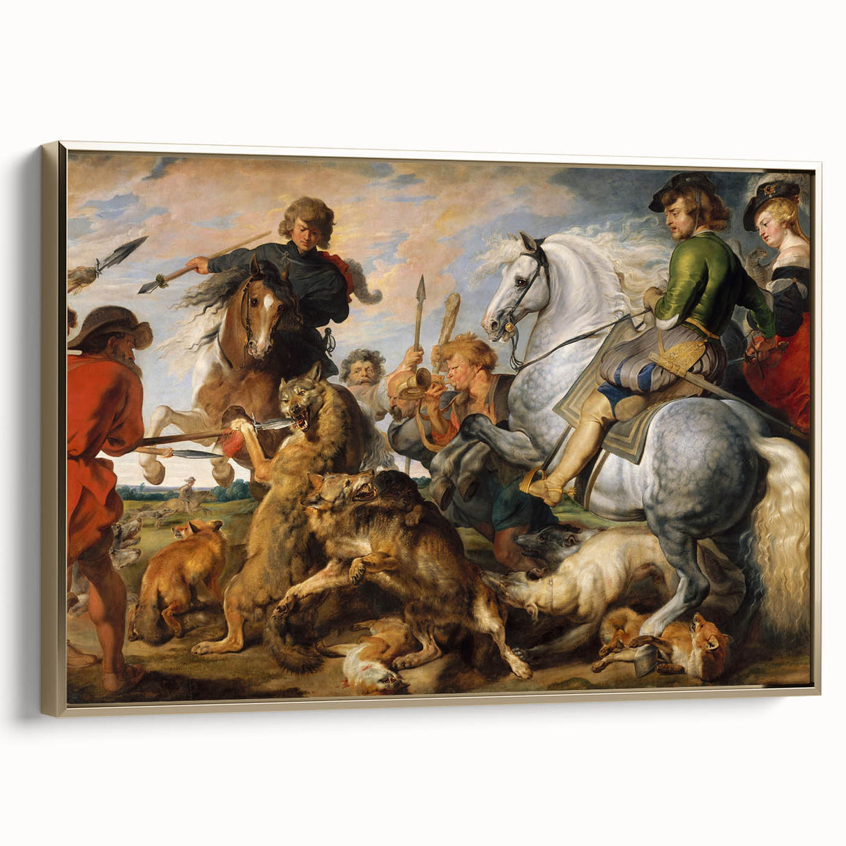 Baroque Hunting Scene Wall Art – Dramatic Masterpiece of Action