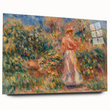 Impressionist Garden Scene Wall Art - Renoir's Woman in Pink and White