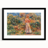 Impressionist Garden Scene Wall Art - Renoir's Woman in Pink and White
