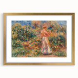 Impressionist Garden Scene Wall Art - Renoir's Woman in Pink and White