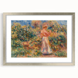 Impressionist Garden Scene Wall Art - Renoir's Woman in Pink and White