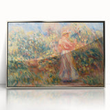 Impressionist Garden Scene Wall Art - Renoir's Woman in Pink and White