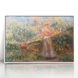 Impressionist Garden Scene Wall Art - Renoir's Woman in Pink and White